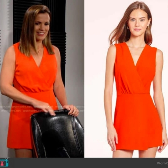 Amanda Uprichard Dresses & Skirts - 🔥 Amanda Uprichard Bold Orange Romper Sz L | Brunch, Resort, Vacay